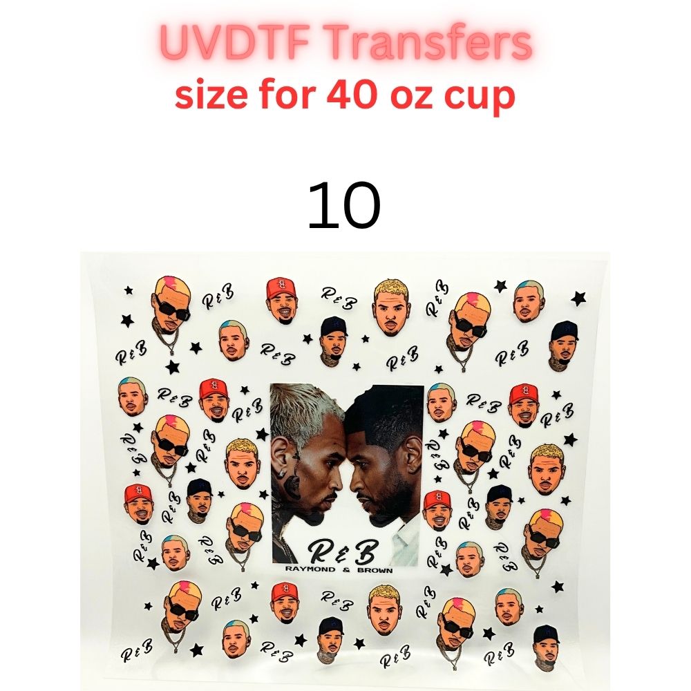 R&B Music Inspired UV DTF Cup Wrap | 16oz & 40oz Tumbler Transfer | Retro Hip Hop & R&B Singer Aesthetic