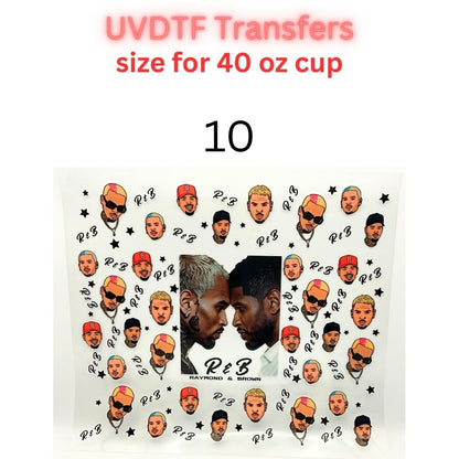 R&B Music Inspired UV DTF Cup Wrap | 16oz & 40oz Tumbler Transfer | Retro Hip Hop & R&B Singer Aesthetic
