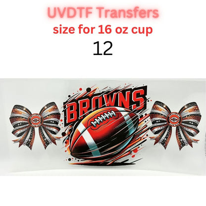 Sports Fan Inspired UV DTF Cup Wrap for 16 oz Glass Can | Football Fan Transfer Decal | Waterproof Permanent Cup Sticker | Multiple Styles