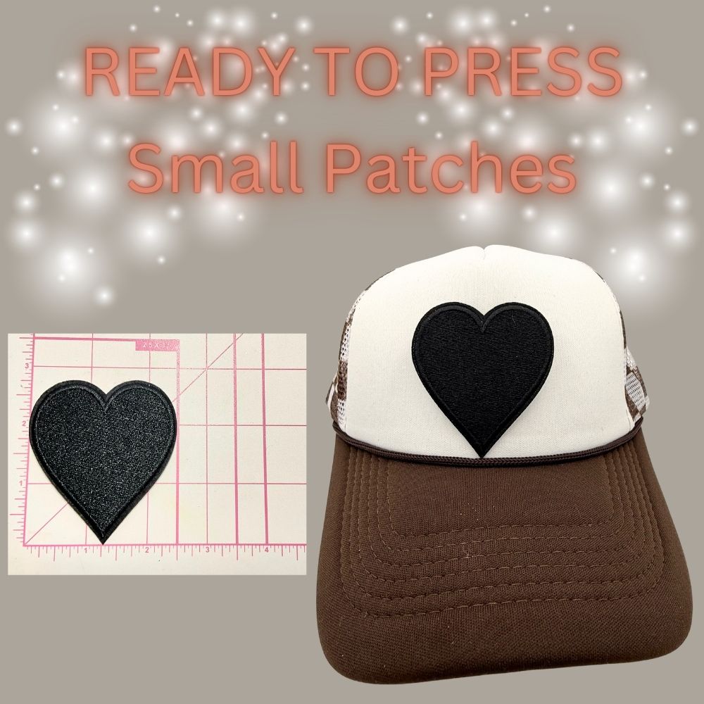 READY TO PRESS Small Patches – Heart, Spade, Clubs, Diamonds & Vegas Designs | Hat Patches | Embroidery Iron-On Patch | Trucker Hat Accessories