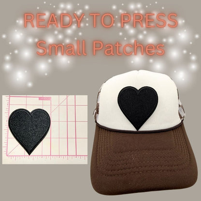 READY TO PRESS Small Patches – Heart, Spade, Clubs, Diamonds & Vegas Designs | Hat Patches | Embroidery Iron-On Patch | Trucker Hat Accessories