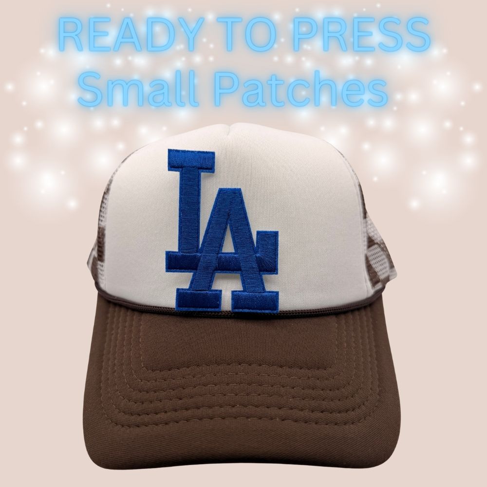 Ready-to-Press Small LA Letter Patches | Chenille Embroidered Iron-On Appliqués | Multiple Colors & Styles