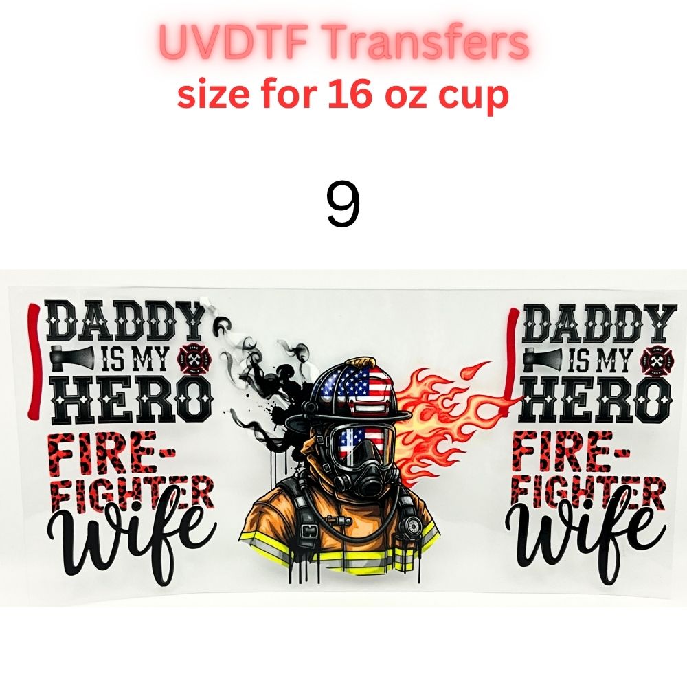 Patriotic & Blue Collar UV DTF Cup Wraps | 16oz Tumbler Transfers | Fishing, Firefighter, Military, Dad Life, Americana Designs