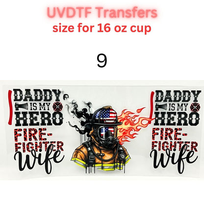 Patriotic & Blue Collar UV DTF Cup Wraps | 16oz Tumbler Transfers | Fishing, Firefighter, Military, Dad Life, Americana Designs