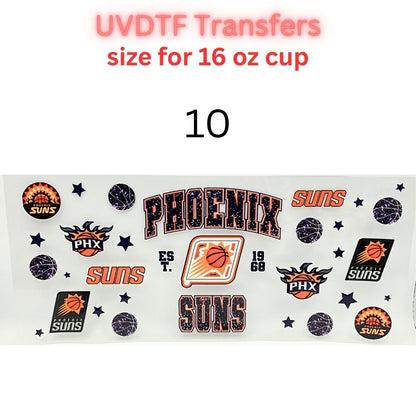 Pro Basketball City Team Inspired Wraps | UVDTF 16oz Glass Can Transfer | Pro Hoops Fan Cup Decals | Game Day Tumbler Wrap