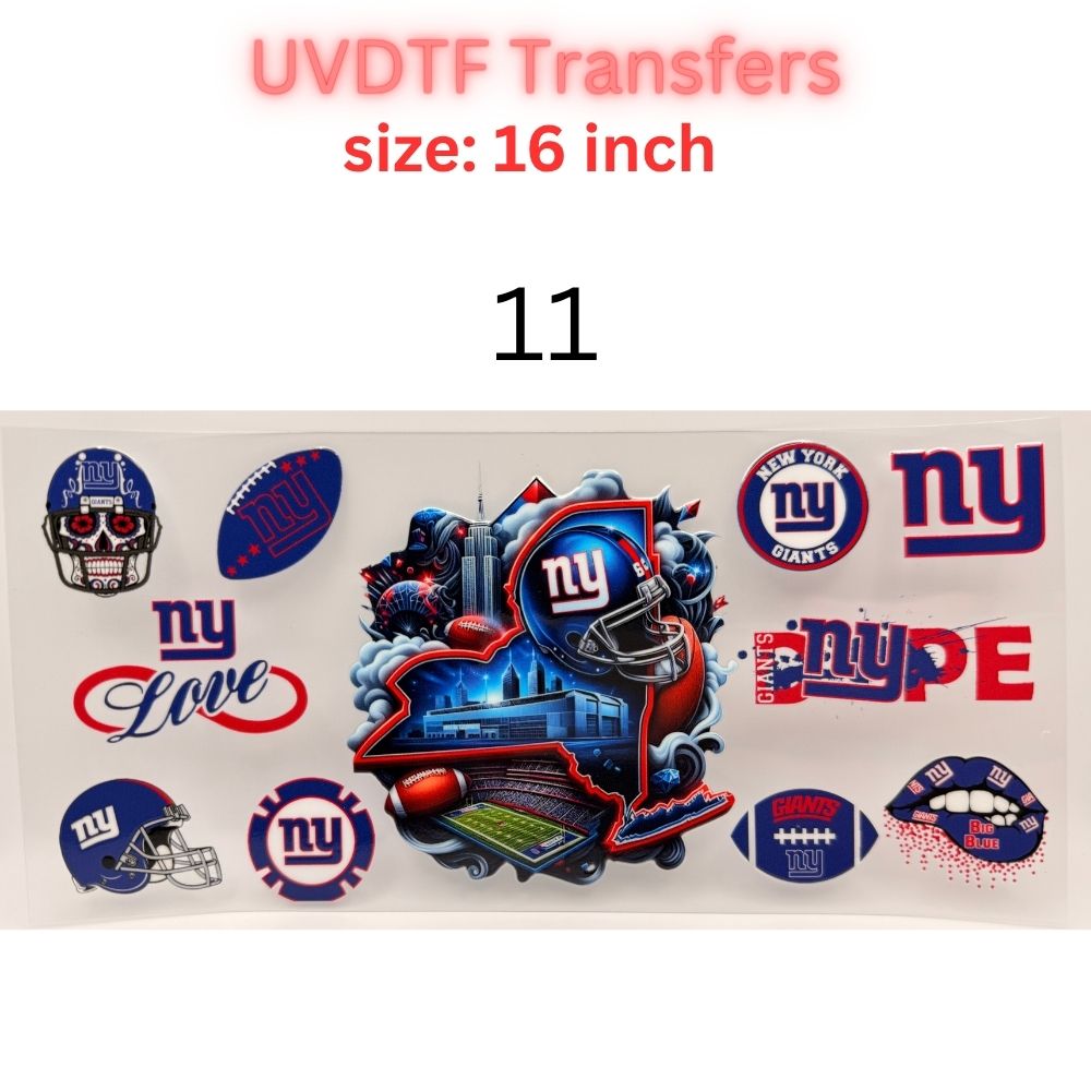 Football Team Inspired UVDTF Cup Wrap | 16oz Libbey Glass Transfer | Sports Fan Tumbler Wrap | Game Day Cup Decal | Football Lover Gift