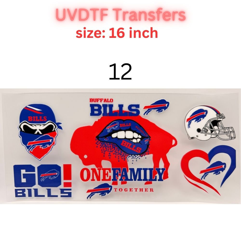 Football Team Inspired UVDTF Cup Wrap | 16oz Libbey Glass Transfer | Sports Fan Tumbler Wrap | Game Day Cup Decal | Football Lover Gift