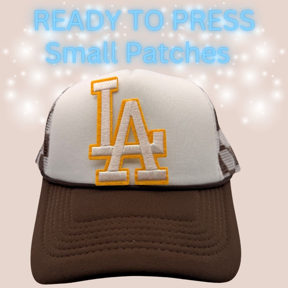 Ready-to-Press Small LA Letter Patches | Chenille Embroidered Iron-On Appliqués | Multiple Colors & Styles