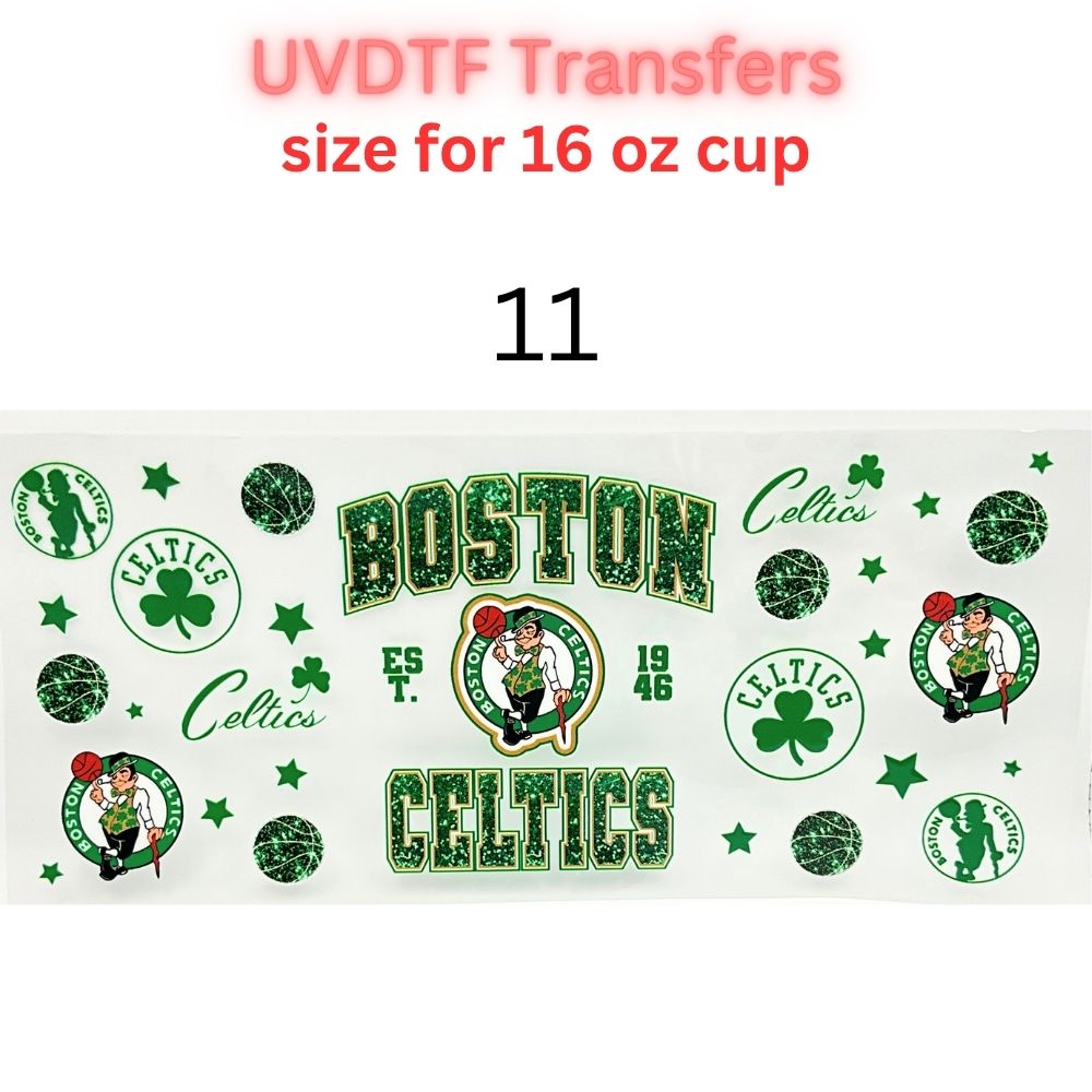 Pro Basketball City Team Inspired Wraps | UVDTF 16oz Glass Can Transfer | Pro Hoops Fan Cup Decals | Game Day Tumbler Wrap