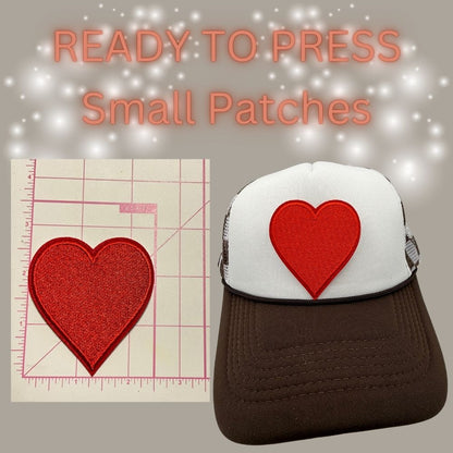 READY TO PRESS Small Patches – Heart, Spade, Clubs, Diamonds & Vegas Designs | Hat Patches | Embroidery Iron-On Patch | Trucker Hat Accessories