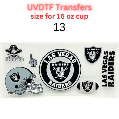 Sports Fan Inspired UV DTF Cup Wrap for 16 oz Glass Can | Football Fan Transfer Decal | Waterproof Permanent Cup Sticker | Multiple Styles