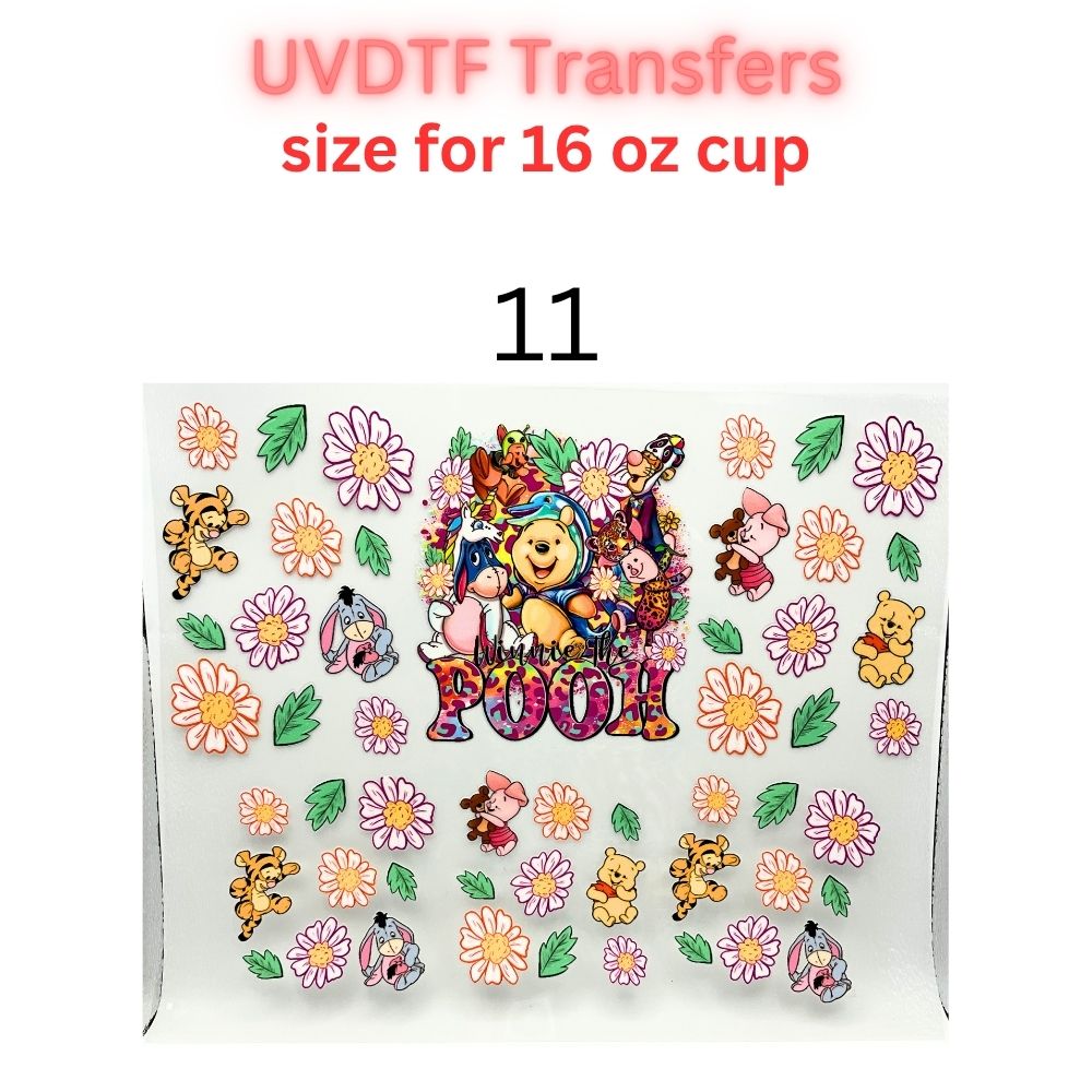 Cute Cartoon UV DTF Cup Wrap for 16oz Glass Can | Retro Strawberry, Farm Animals, Bear & Bird Drinkware Transfer