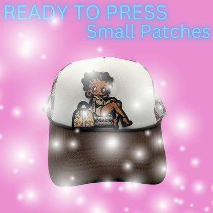 Ready-to-Press Small Fashion Girl Embroidered Patches | Trendy Cartoon Style | Heat Press Appliqués