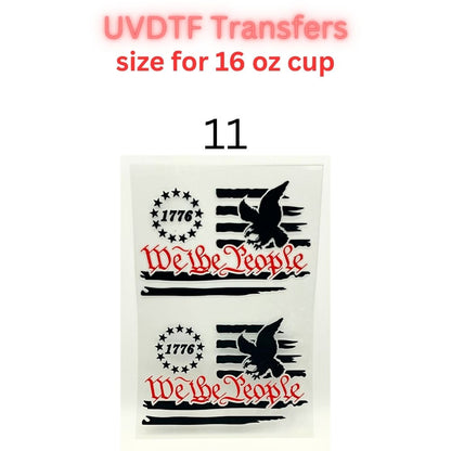 Patriotic & Blue Collar UV DTF Cup Wraps | 16oz Tumbler Transfers | Fishing, Firefighter, Military, Dad Life, Americana Designs