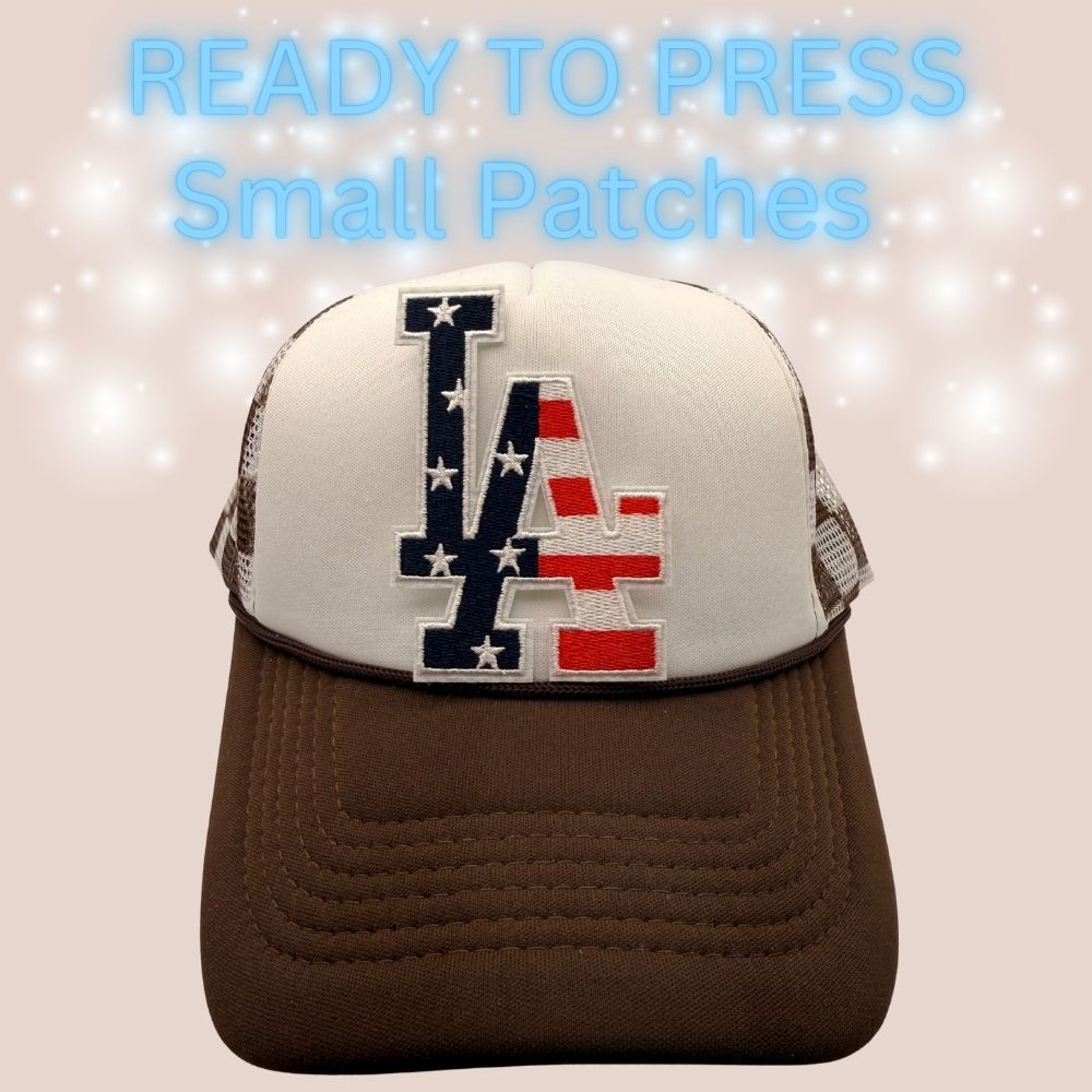 Ready-to-Press Small LA Letter Patches | Chenille Embroidered Iron-On Appliqués | Multiple Colors & Styles