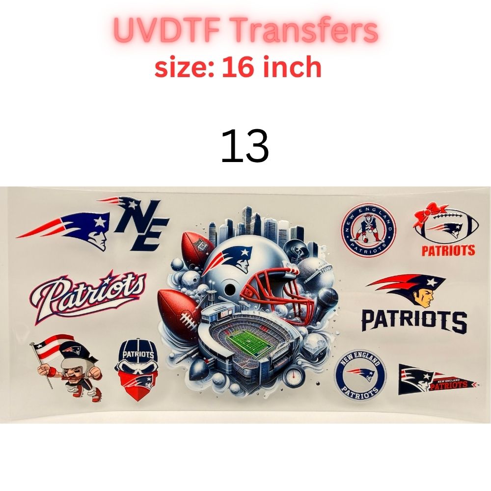 Football Team Inspired UVDTF Cup Wrap | 16oz Libbey Glass Transfer | Sports Fan Tumbler Wrap | Game Day Cup Decal | Football Lover Gift
