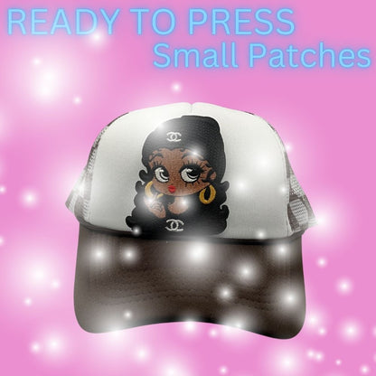 Ready-to-Press Small Fashion Girl Embroidered Patches | Trendy Cartoon Style | Heat Press Appliqués