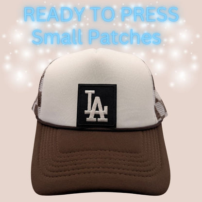 Ready-to-Press Small LA Letter Patches | Chenille Embroidered Iron-On Appliqués | Multiple Colors & Styles