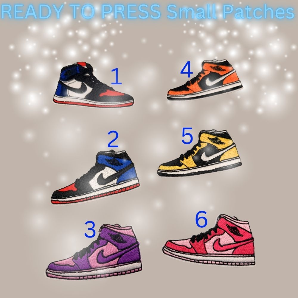Sneaker-Inspired Ready-To-Press Embroidered Patches (6 Styles)