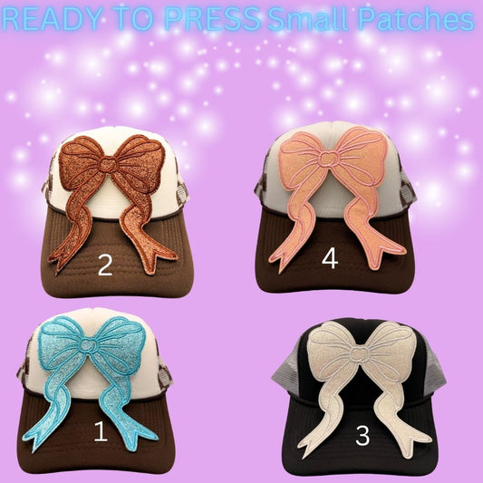 Glitter Bow Heat Transfer Patches – Ready to Press