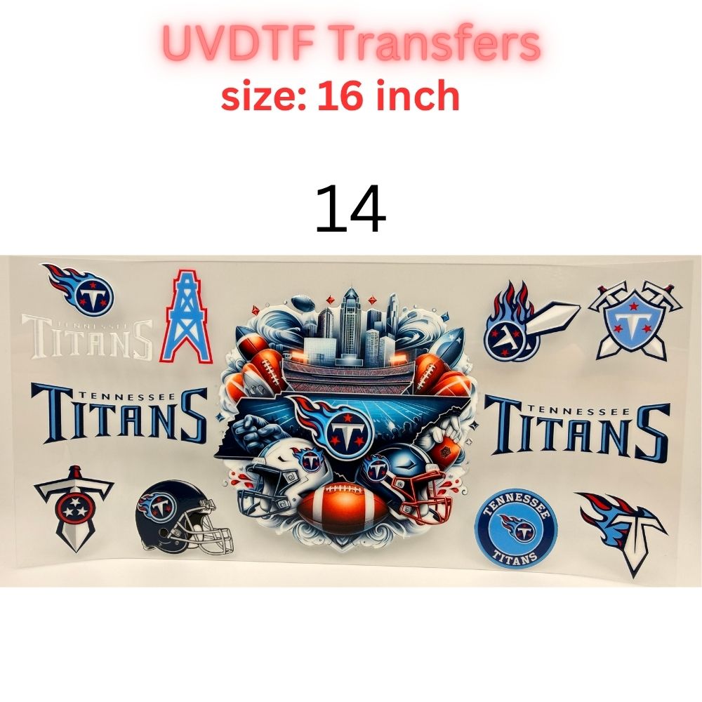 Football Team Inspired UVDTF Cup Wrap | 16oz Libbey Glass Transfer | Sports Fan Tumbler Wrap | Game Day Cup Decal | Football Lover Gift