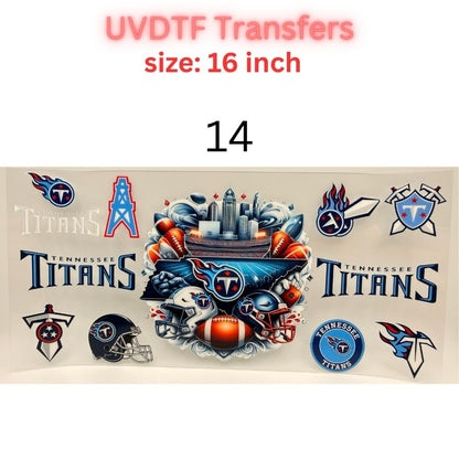 Football Team Inspired UVDTF Cup Wrap | 16oz Libbey Glass Transfer | Sports Fan Tumbler Wrap | Game Day Cup Decal | Football Lover Gift