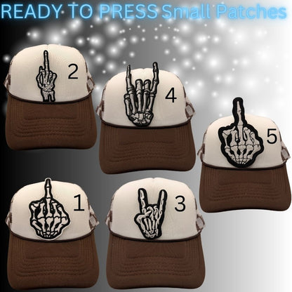 Ready-to-Press Small Embroidered Patches – Trucker Hat & Apparel Heat Press Patches