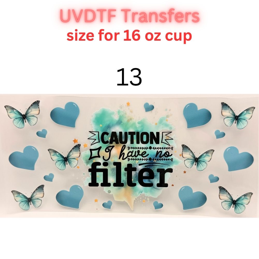 Edgy UVDTF Cup Wrap | 16oz Glass Can Transfer | Funny Quotes Aesthetic Wrap | Butterfly Skull Floral Designs | Trendy Tumbler Decal