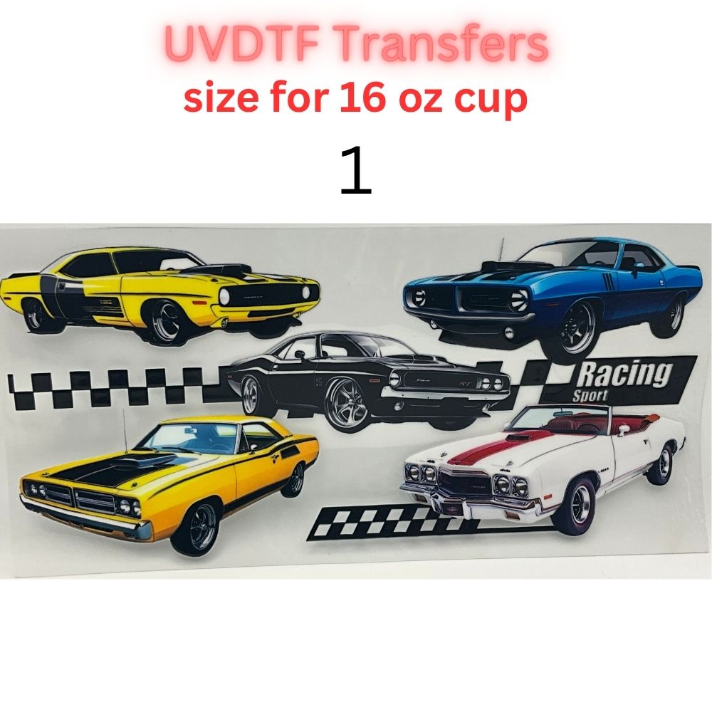 Classic & Vintage Car UV DTF Cup Transfers – 16 oz