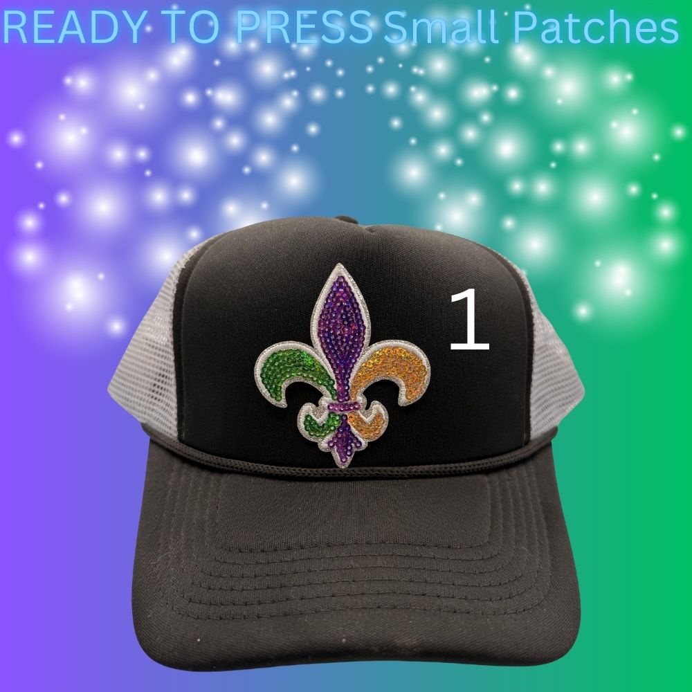 🍀 Ready to Press Small Green & Purple Patches – Heat Transfer Embroidered Patches (4 Designs)