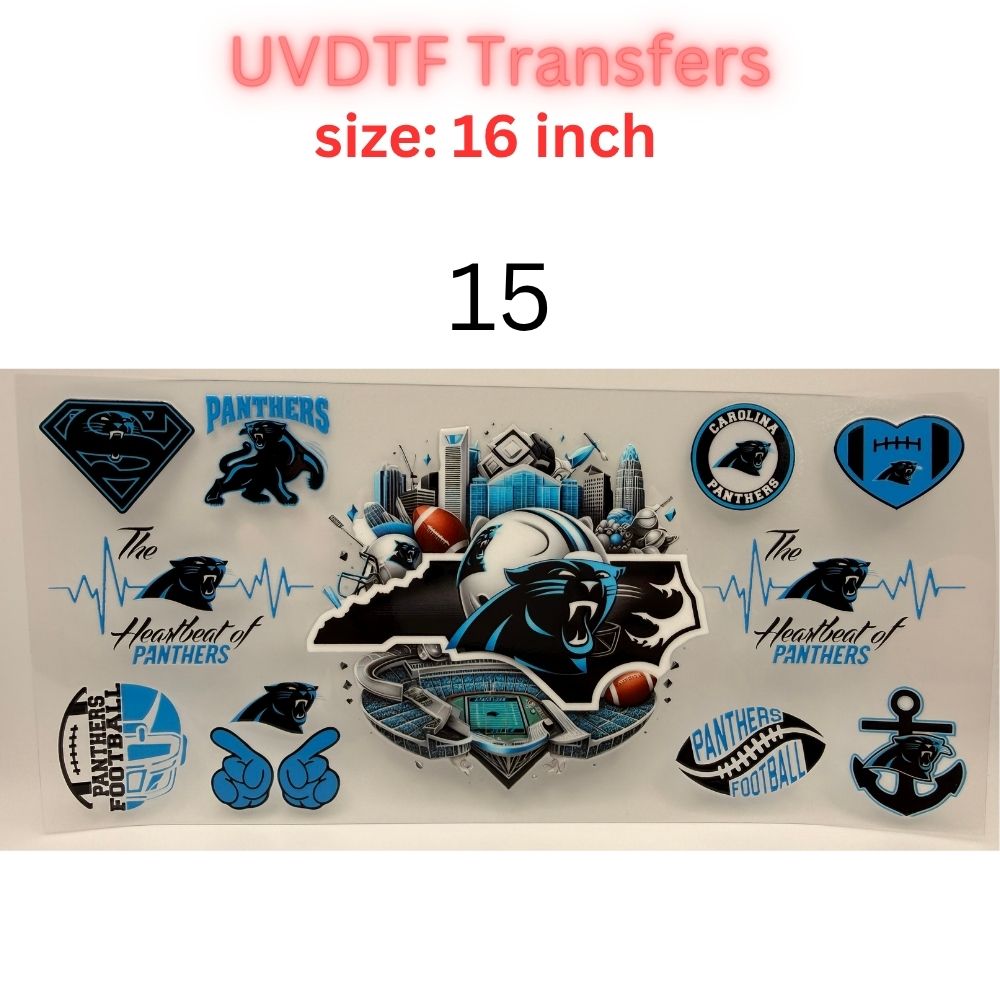 Football Team Inspired UVDTF Cup Wrap | 16oz Libbey Glass Transfer | Sports Fan Tumbler Wrap | Game Day Cup Decal | Football Lover Gift