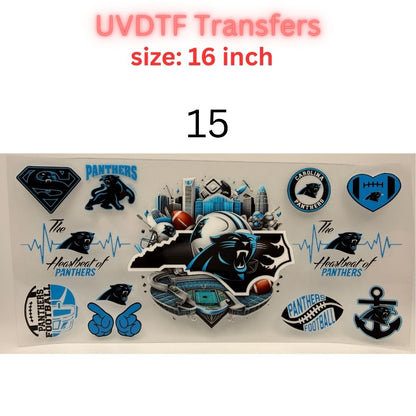 Football Team Inspired UVDTF Cup Wrap | 16oz Libbey Glass Transfer | Sports Fan Tumbler Wrap | Game Day Cup Decal | Football Lover Gift