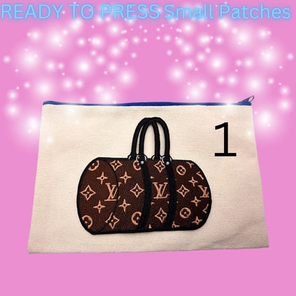 Ready-to-Press Designer-Inspired Handbag Style Embroidered Patches | Small Size | Multiple Styles Available