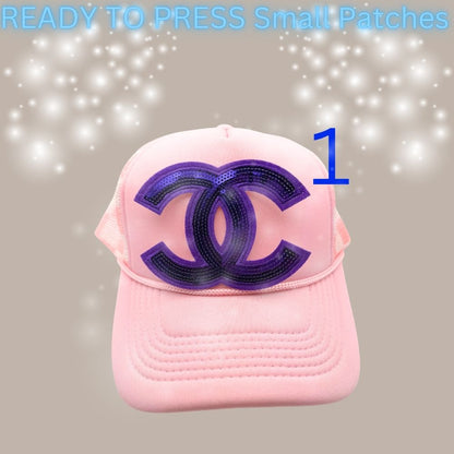 ✨ READY TO PRESS Sequin Double-C Style Patches (Multiple Colors) ✨