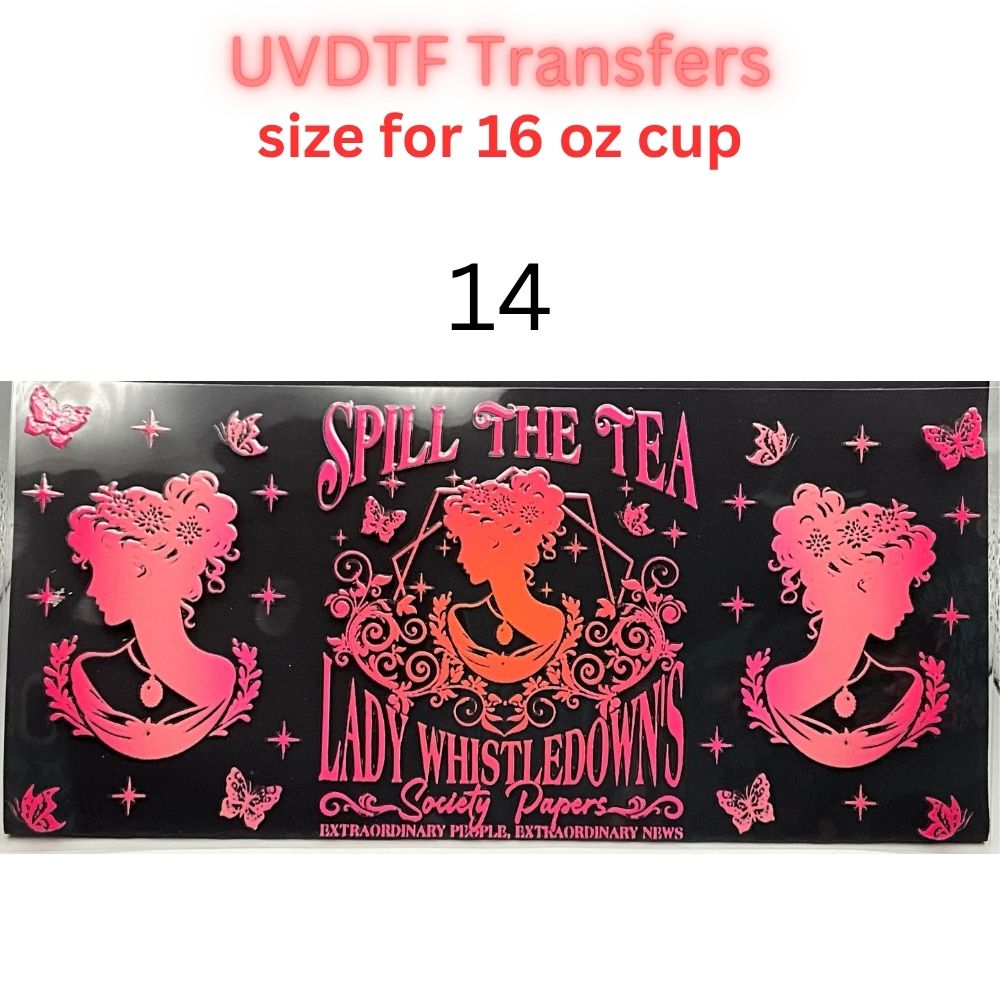 Regency Tea Party UVDTF Cup Wraps | Vintage Tea Aesthetic Transfers | Floral Tea Cup Designs | 16oz Glass Cup Wrap Decals