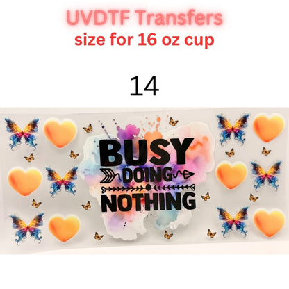 Edgy UVDTF Cup Wrap | 16oz Glass Can Transfer | Funny Quotes Aesthetic Wrap | Butterfly Skull Floral Designs | Trendy Tumbler Decal