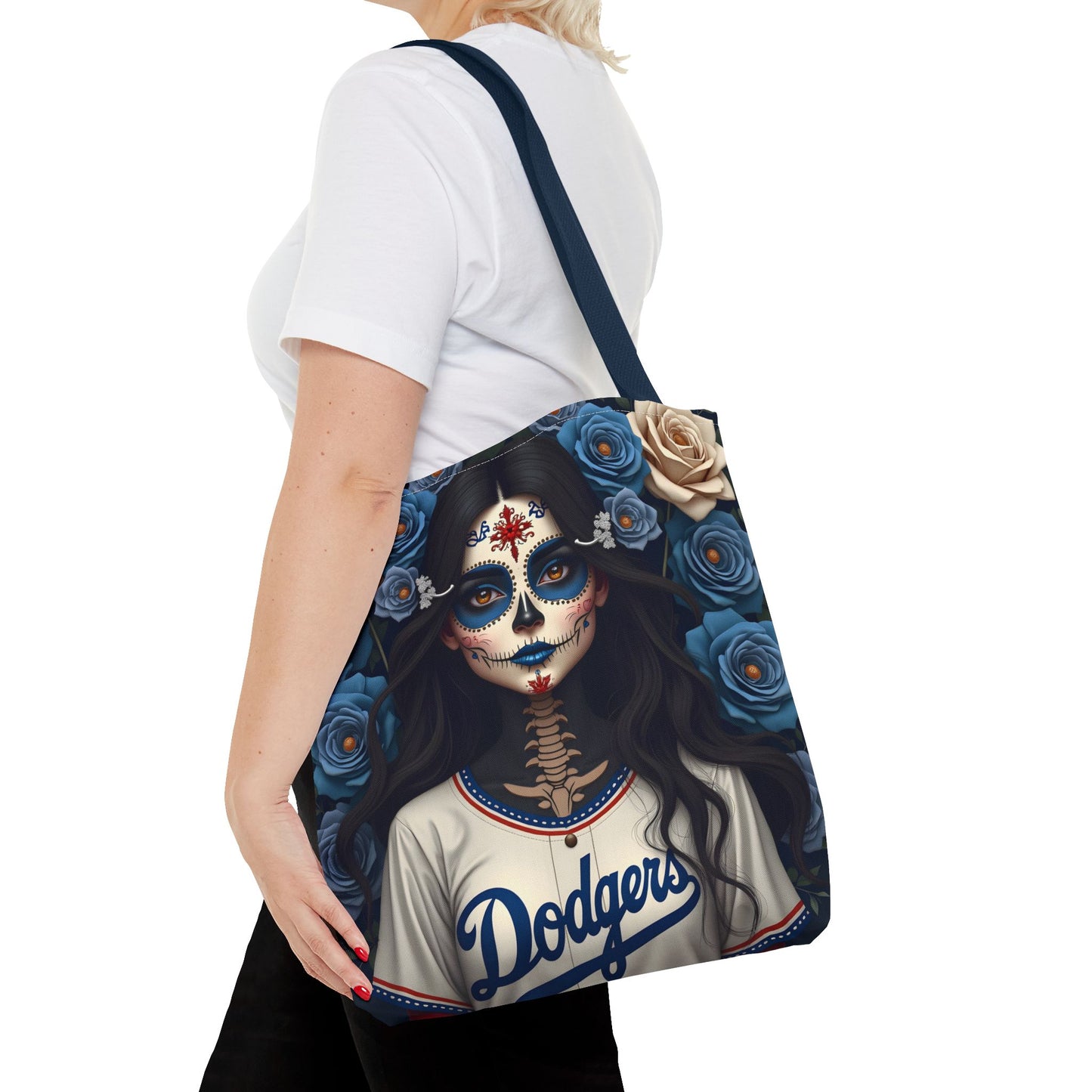 Sugar Skull Floral Tote Bag, Day of the Dead, Boho Style, Eco-Friendly Shopping, Casual Weekend Bag