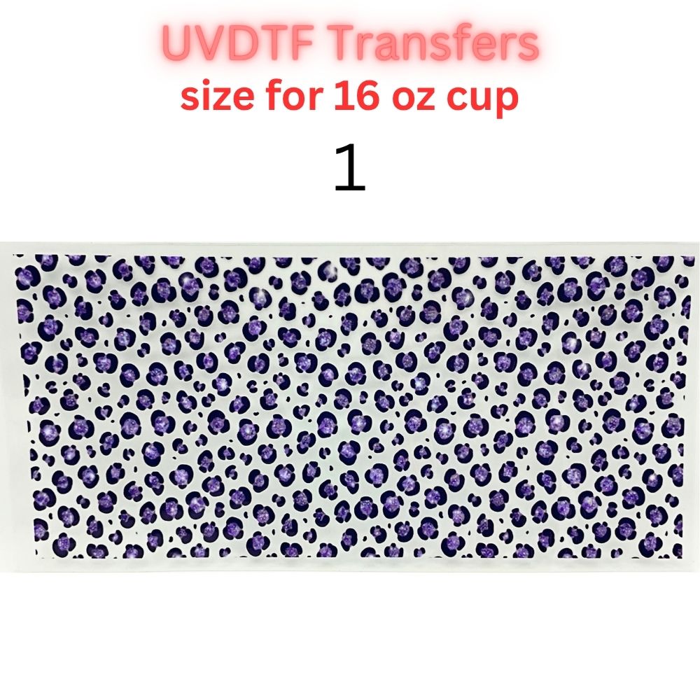 Leopard Print & Butterfly UV DTF Cup Wrap | 16 oz Glass Can Transfer | Animal Print Floral Designs | Choose 1–5