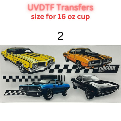Classic & Vintage Car UV DTF Cup Transfers – 16 oz