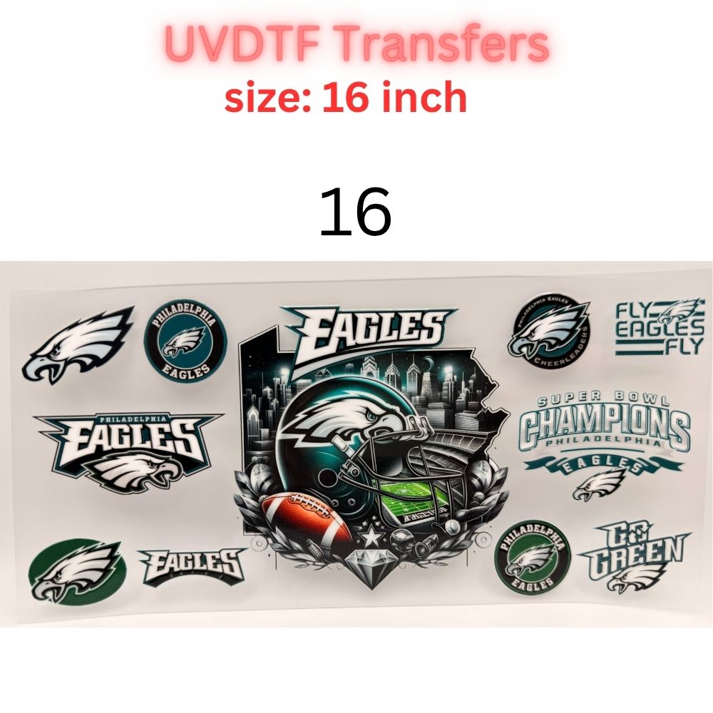 Football Team Inspired UVDTF Cup Wrap | 16oz Libbey Glass Transfer | Sports Fan Tumbler Wrap | Game Day Cup Decal | Football Lover Gift