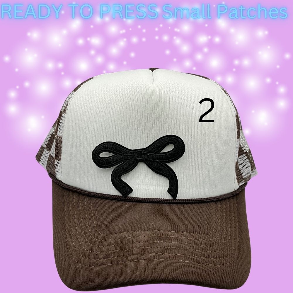 ✨ Ready to Press Small Bow Patches – Heat Transfer Embroidered Bows (10 Color Options)