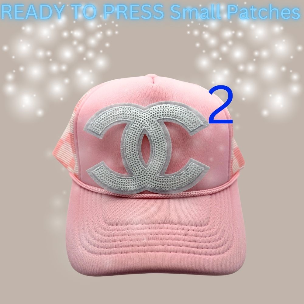 ✨ READY TO PRESS Sequin Double-C Style Patches (Multiple Colors) ✨