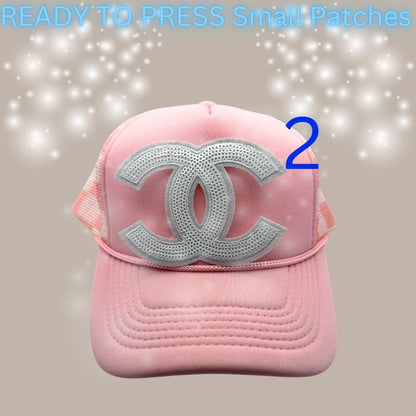 ✨ READY TO PRESS Sequin Double-C Style Patches (Multiple Colors) ✨