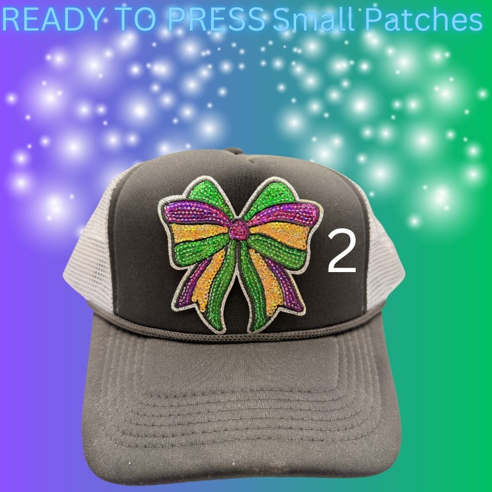 🍀 Ready to Press Small Green & Purple Patches – Heat Transfer Embroidered Patches (4 Designs)