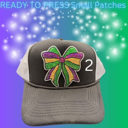 🍀 Ready to Press Small Green & Purple Patches – Heat Transfer Embroidered Patches (4 Designs)