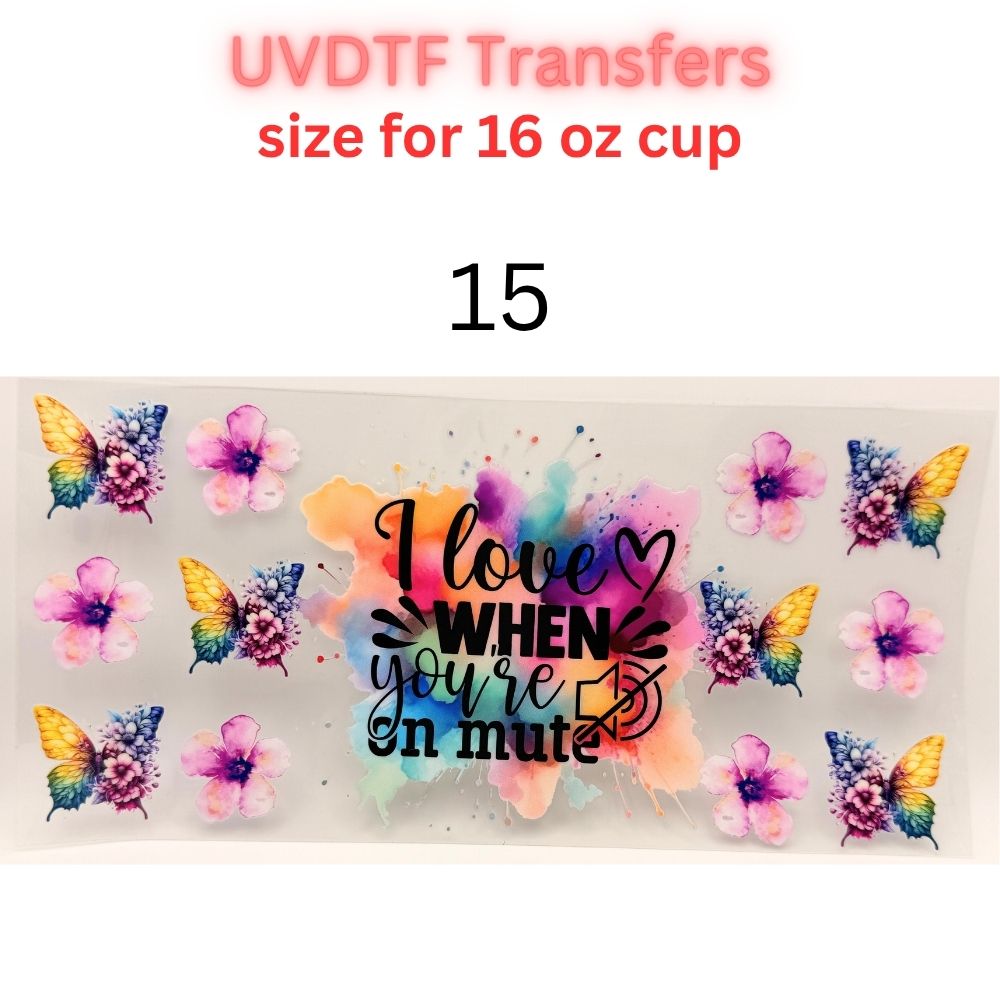 Edgy UVDTF Cup Wrap | 16oz Glass Can Transfer | Funny Quotes Aesthetic Wrap | Butterfly Skull Floral Designs | Trendy Tumbler Decal