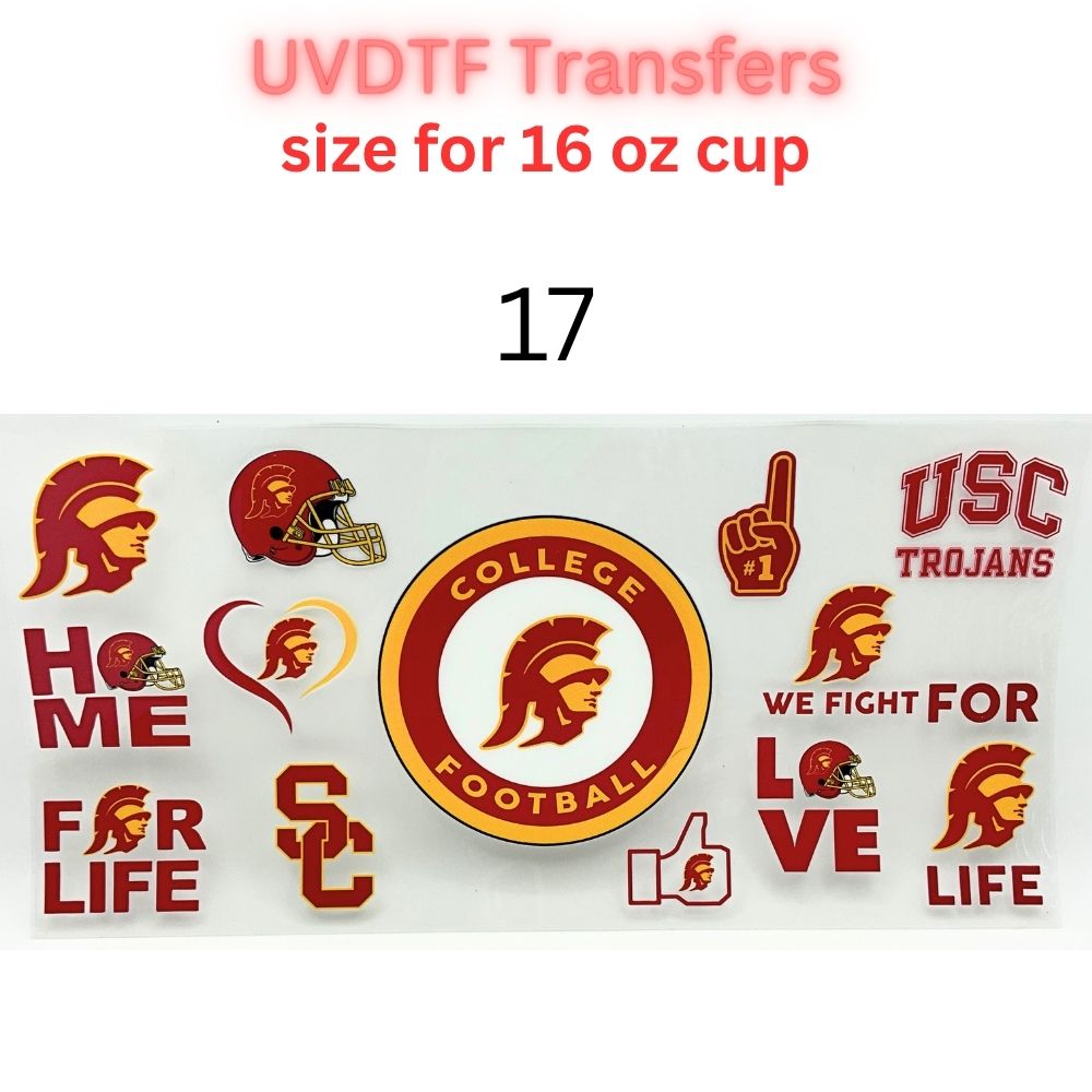 Sports Fan Inspired UV DTF Cup Wrap for 16 oz Glass Can | Football Fan Transfer Decal | Waterproof Permanent Cup Sticker | Multiple Styles