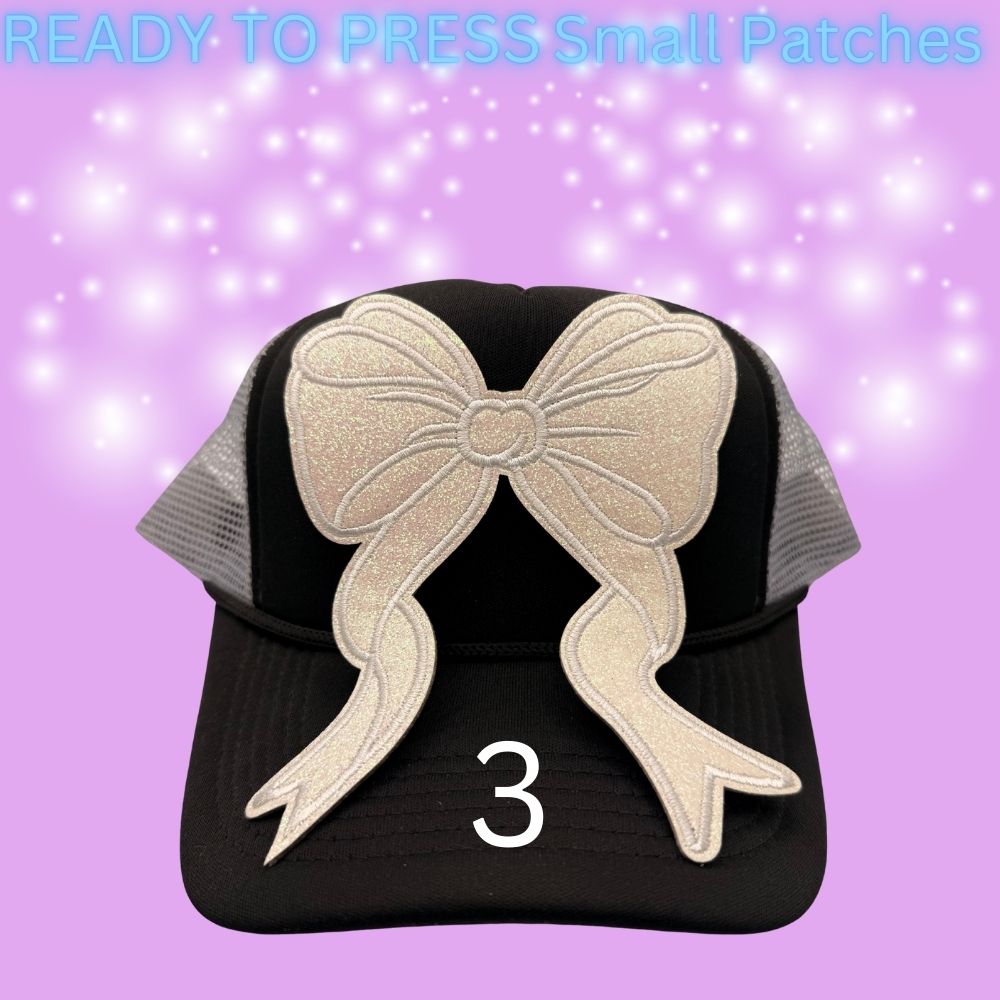 Glitter Bow Heat Transfer Patches – Ready to Press
