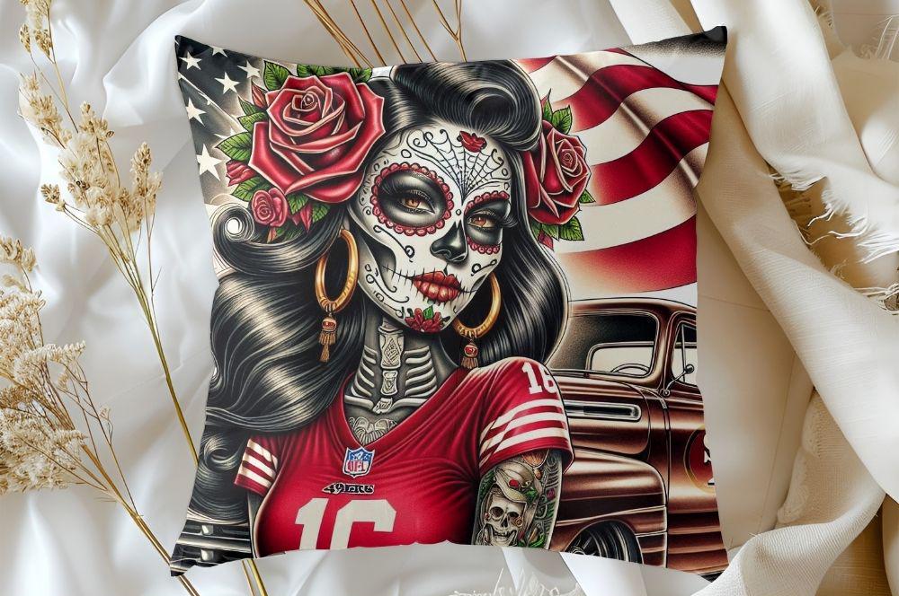 Day of the Dead & 49ers Digital Bundle – 9 Sugar Skull & La Catrina JPG Designs (Instant Download)