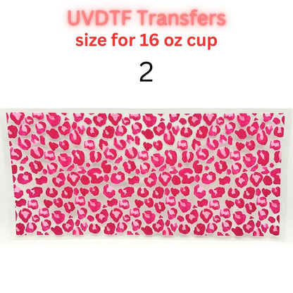 Leopard Print & Butterfly UV DTF Cup Wrap | 16 oz Glass Can Transfer | Animal Print Floral Designs | Choose 1–5